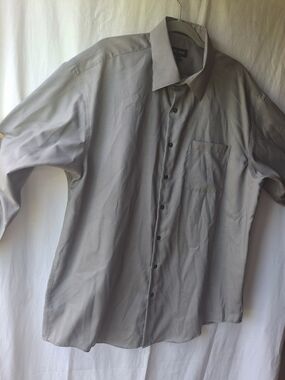 Axcess Men's Light Gray Pinstripe Dress Shirt